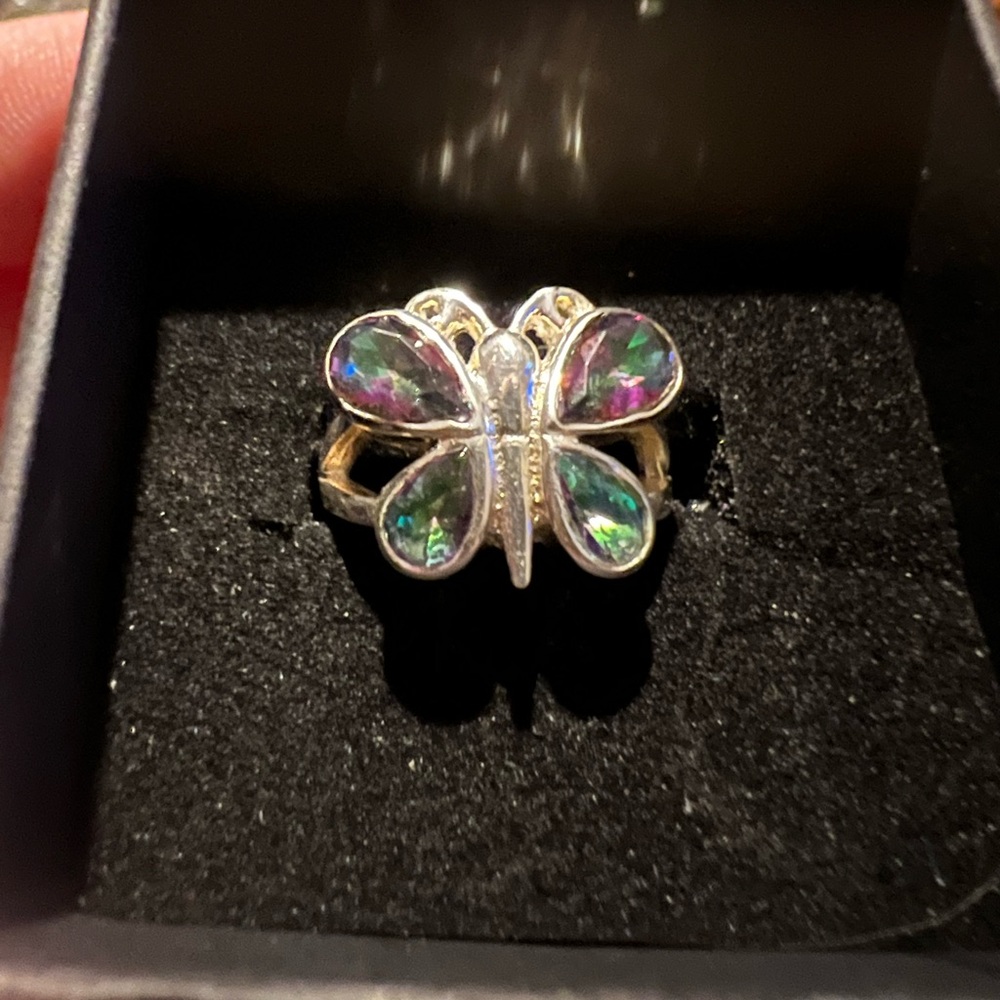 Mystic Topaz 6 Butterfly Ring